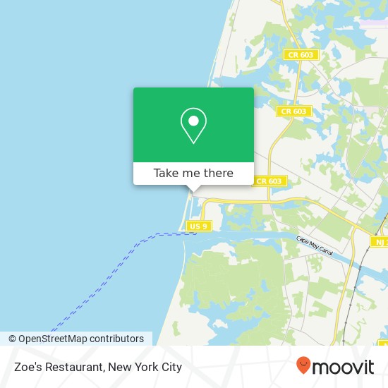 Mapa de Zoe's Restaurant