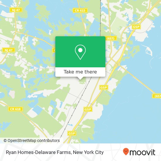 Mapa de Ryan Homes-Delaware Farms