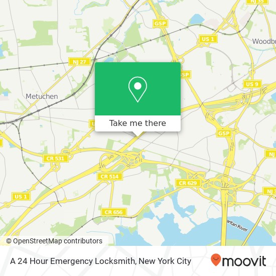 A 24 Hour Emergency Locksmith map