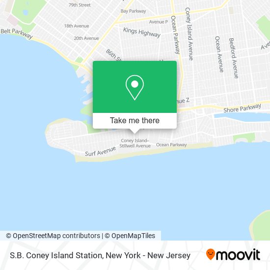 S.B. Coney Island Station map