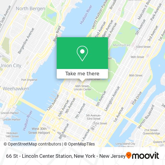 Mapa de 66 St - Lincoln Center Station