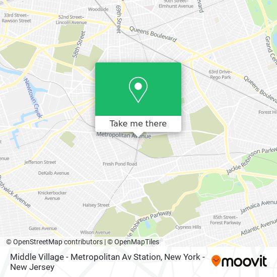 Middle Village - Metropolitan Av Station map