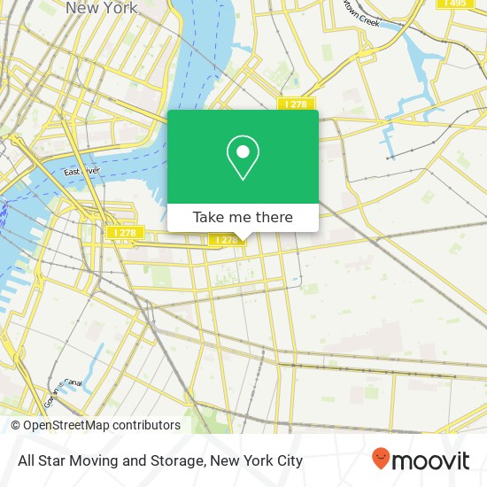 All Star Moving and Storage map