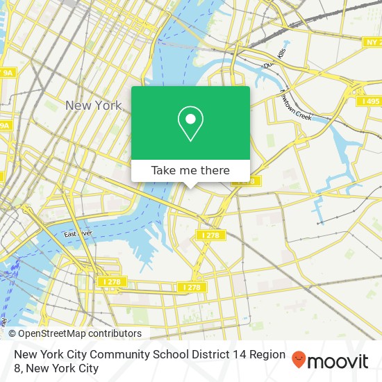 Mapa de New York City Community School District 14 Region 8