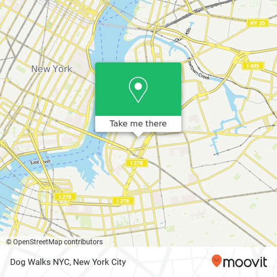Mapa de Dog Walks NYC