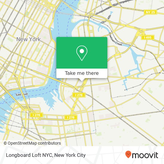 Mapa de Longboard Loft NYC