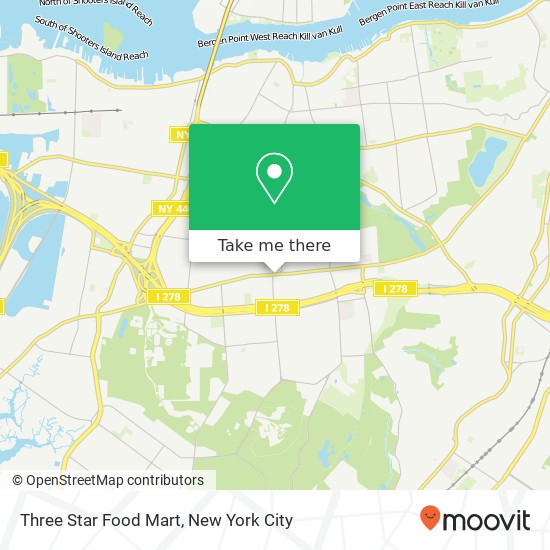 Three Star Food Mart map