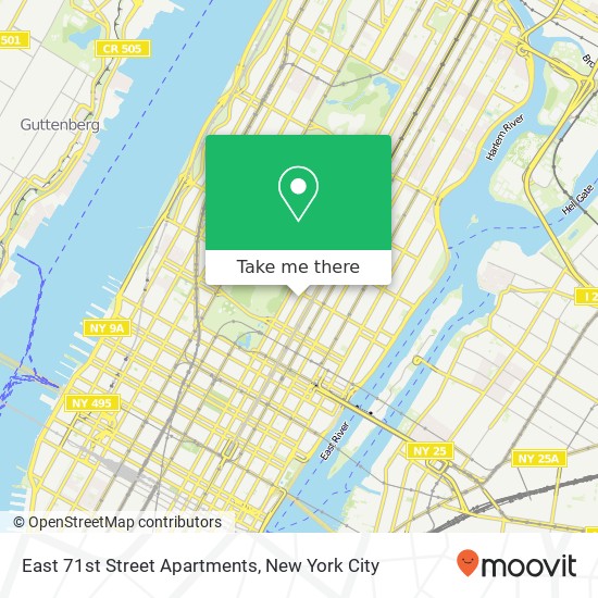 Mapa de East 71st Street Apartments