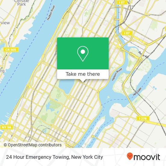 24 Hour Emergency Towing map