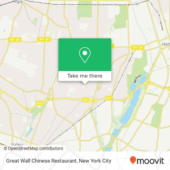 Mapa de Great Wall Chinese Restaurant