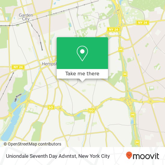 Uniondale Seventh Day Advntst map