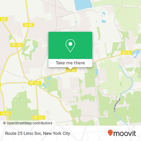 Route 25 Limo Svc map