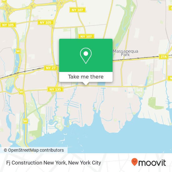Mapa de Fj Construction New York