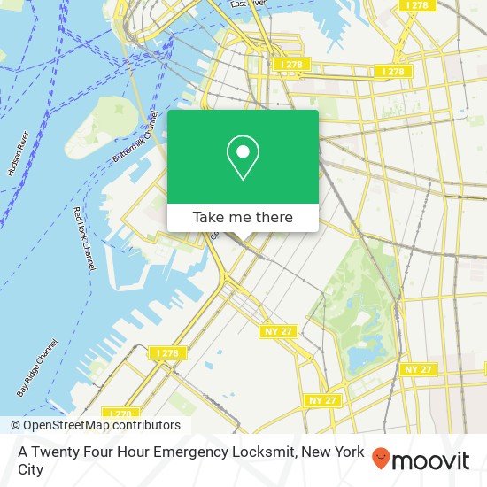 Mapa de A Twenty Four Hour Emergency Locksmit