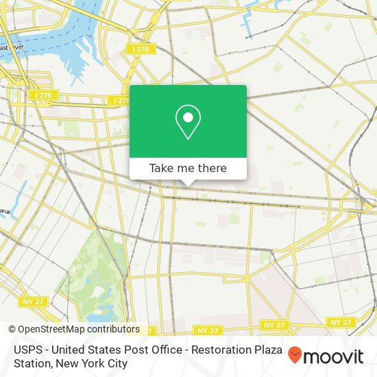 Mapa de USPS - United States Post Office - Restoration Plaza Station