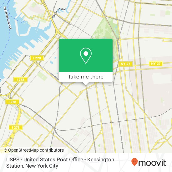 USPS - United States Post Office - Kensington Station map