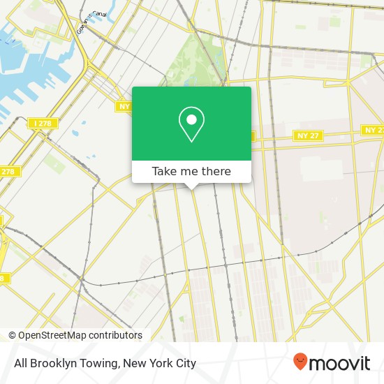 All Brooklyn Towing map