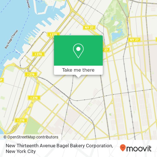 Mapa de New Thirteenth Avenue Bagel Bakery Corporation
