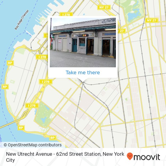 New Utrecht Avenue - 62nd Street Station map