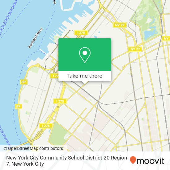 Mapa de New York City Community School District 20 Region 7