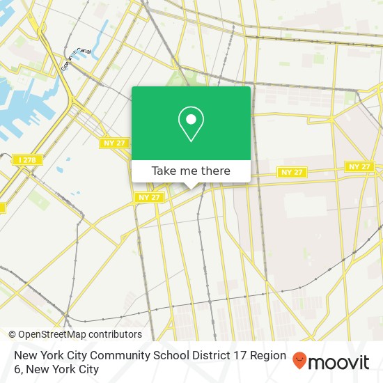 Mapa de New York City Community School District 17 Region 6