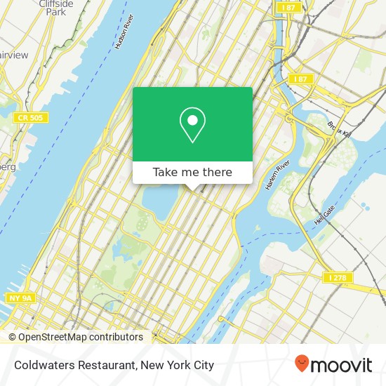 Coldwaters Restaurant map