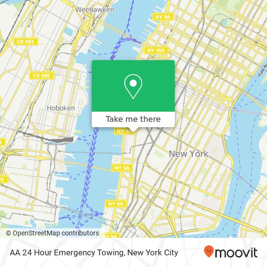 AA 24 Hour Emergency Towing map