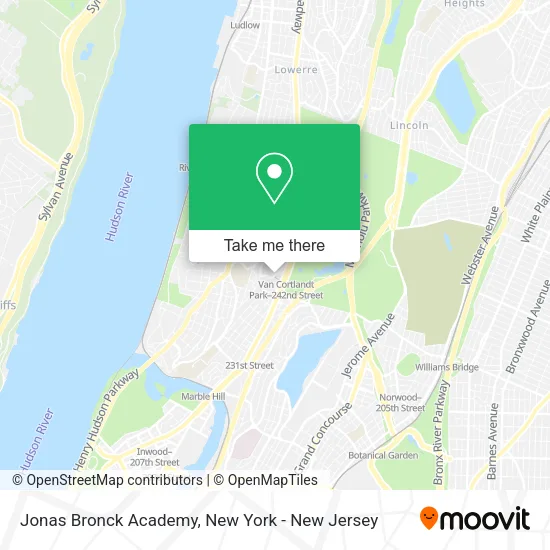 Jonas Bronck Academy map