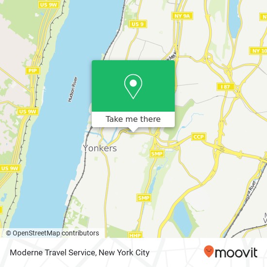 Moderne Travel Service map