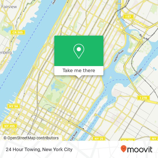 24 Hour Towing map