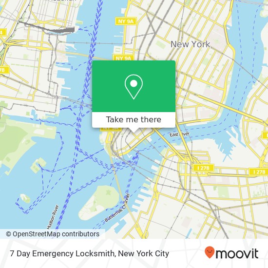 7 Day Emergency Locksmith map