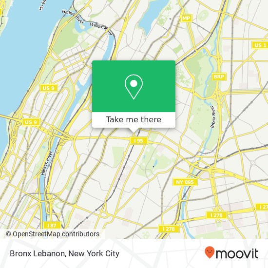 Bronx Lebanon map