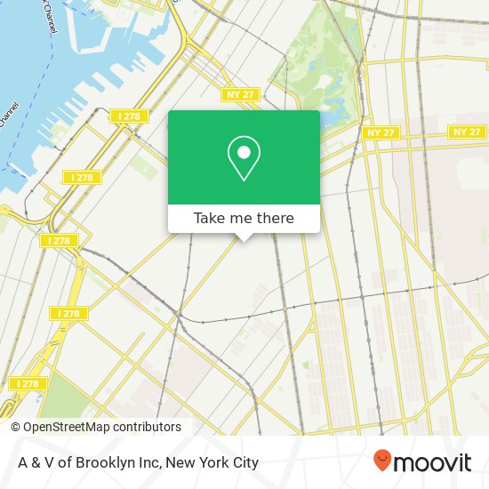 Mapa de A & V of Brooklyn Inc