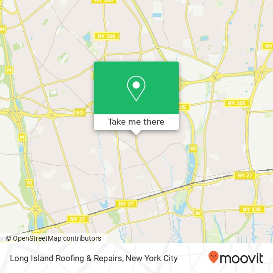 Long Island Roofing & Repairs map