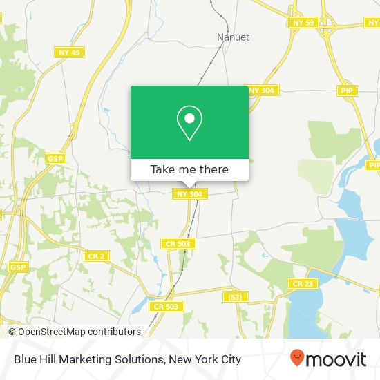 Blue Hill Marketing Solutions map