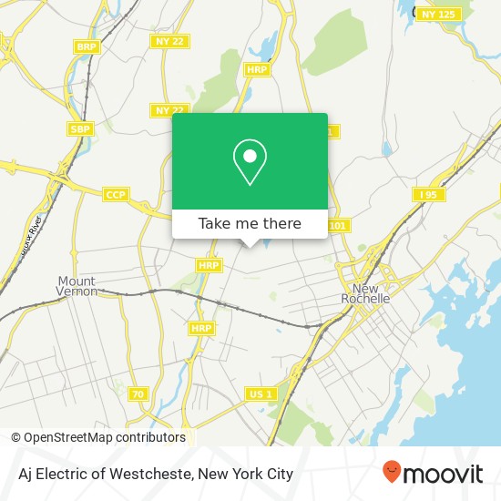 Aj Electric of Westcheste map