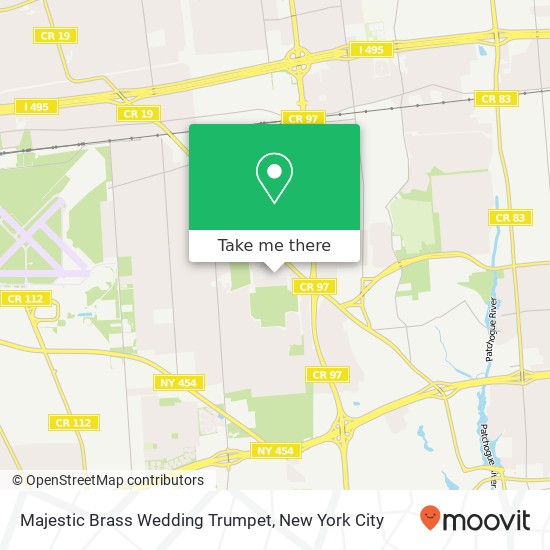 Majestic Brass Wedding Trumpet map