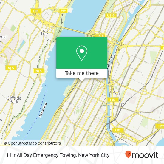 1 Hr All Day Emergency Towing map