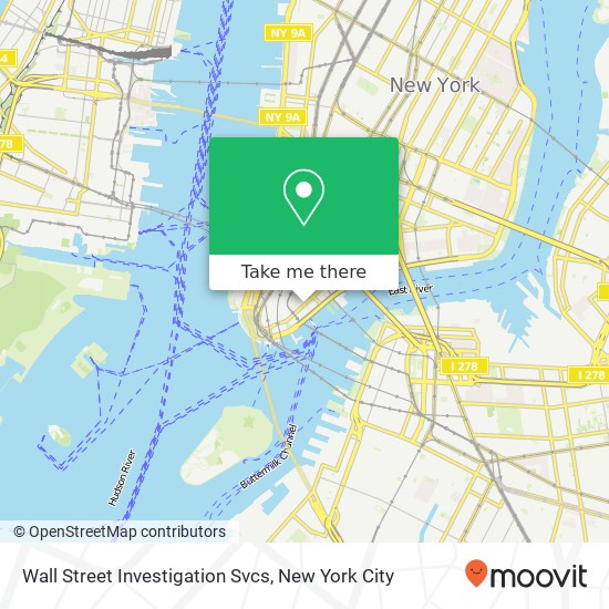 Mapa de Wall Street Investigation Svcs