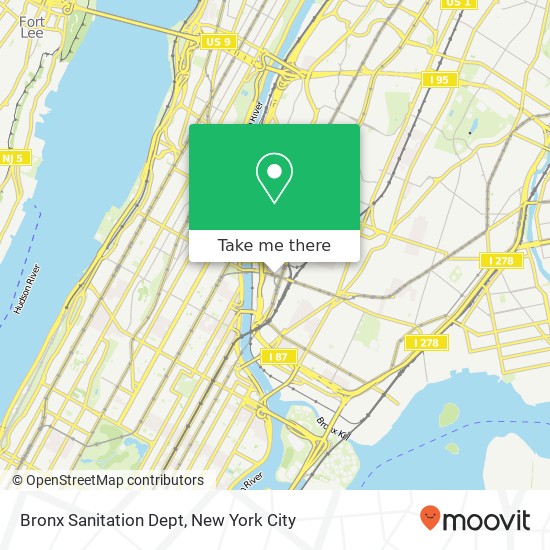 Mapa de Bronx Sanitation Dept