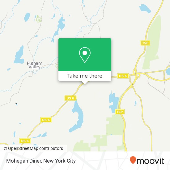 Mohegan Diner map