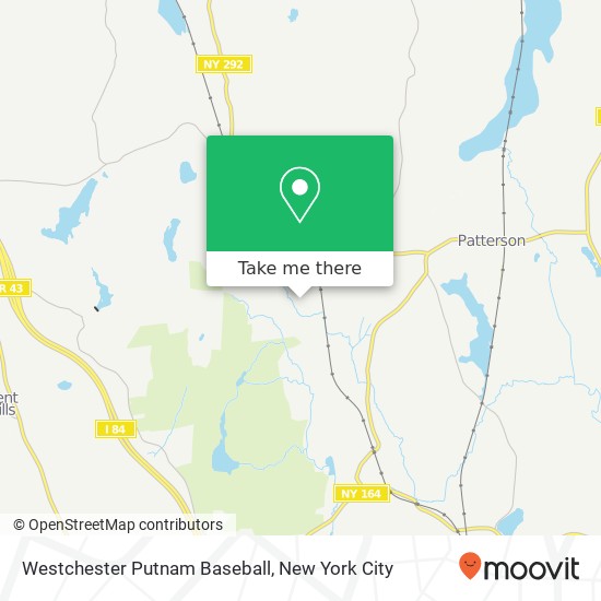 Westchester Putnam Baseball map