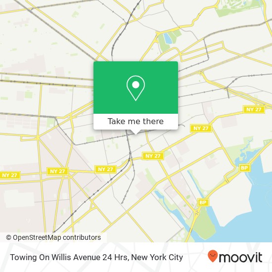 Mapa de Towing On Willis Avenue 24 Hrs