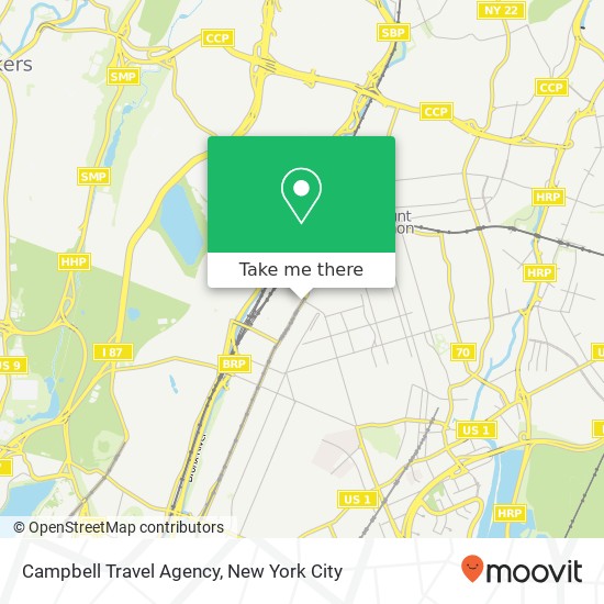 Mapa de Campbell Travel Agency