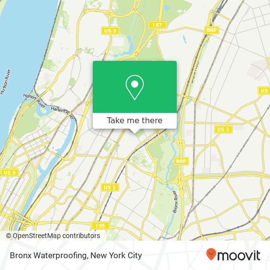 Bronx Waterproofing map