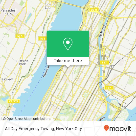 Mapa de All Day Emergency Towing