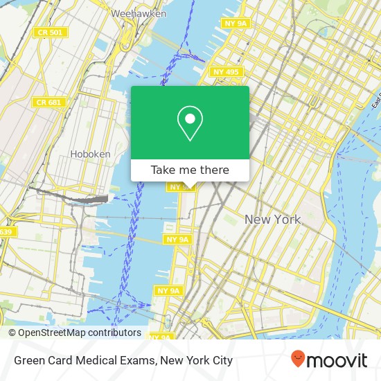 Mapa de Green Card Medical Exams