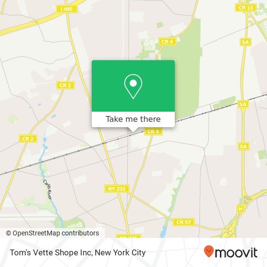 Mapa de Tom's Vette Shope Inc