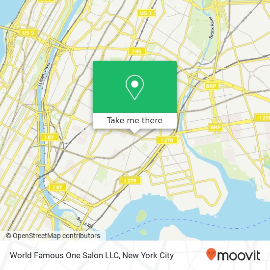 Mapa de World Famous One Salon LLC