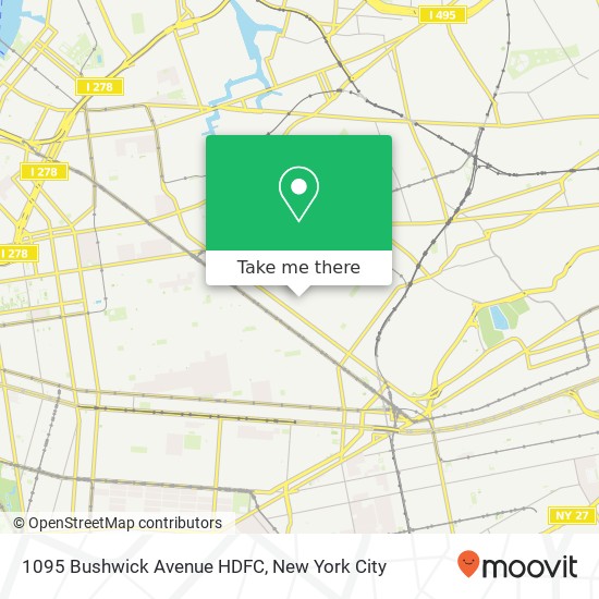 Mapa de 1095 Bushwick Avenue HDFC